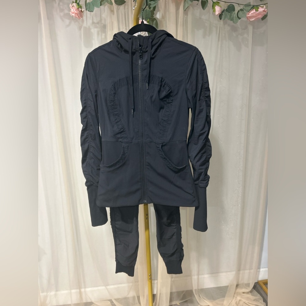 lululemon athletica Black Track Jacket & Joggers Set